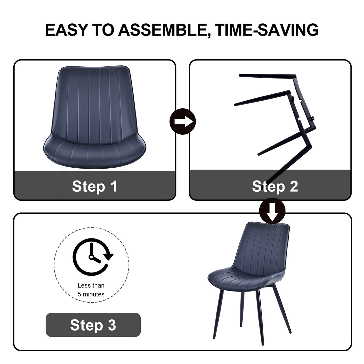 Upholstered Armless Dining Chairs – Sets of 2, 4 or 6