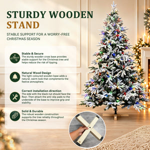 Snow-Flocked Artificial Christmas Trees