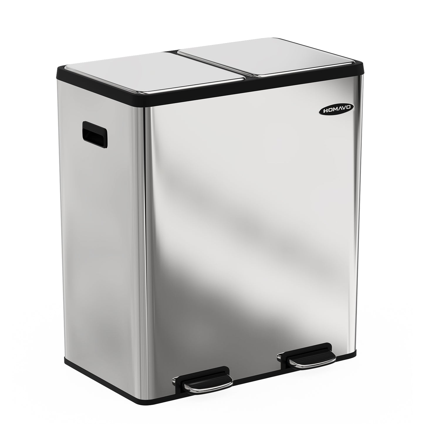 Dual-Compartment Trash Can with Odor Control, Including 1 Activated Carbon Filter