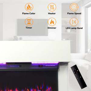 Electric Fireplace Cabinet with Remote Control — 14″ to 50″