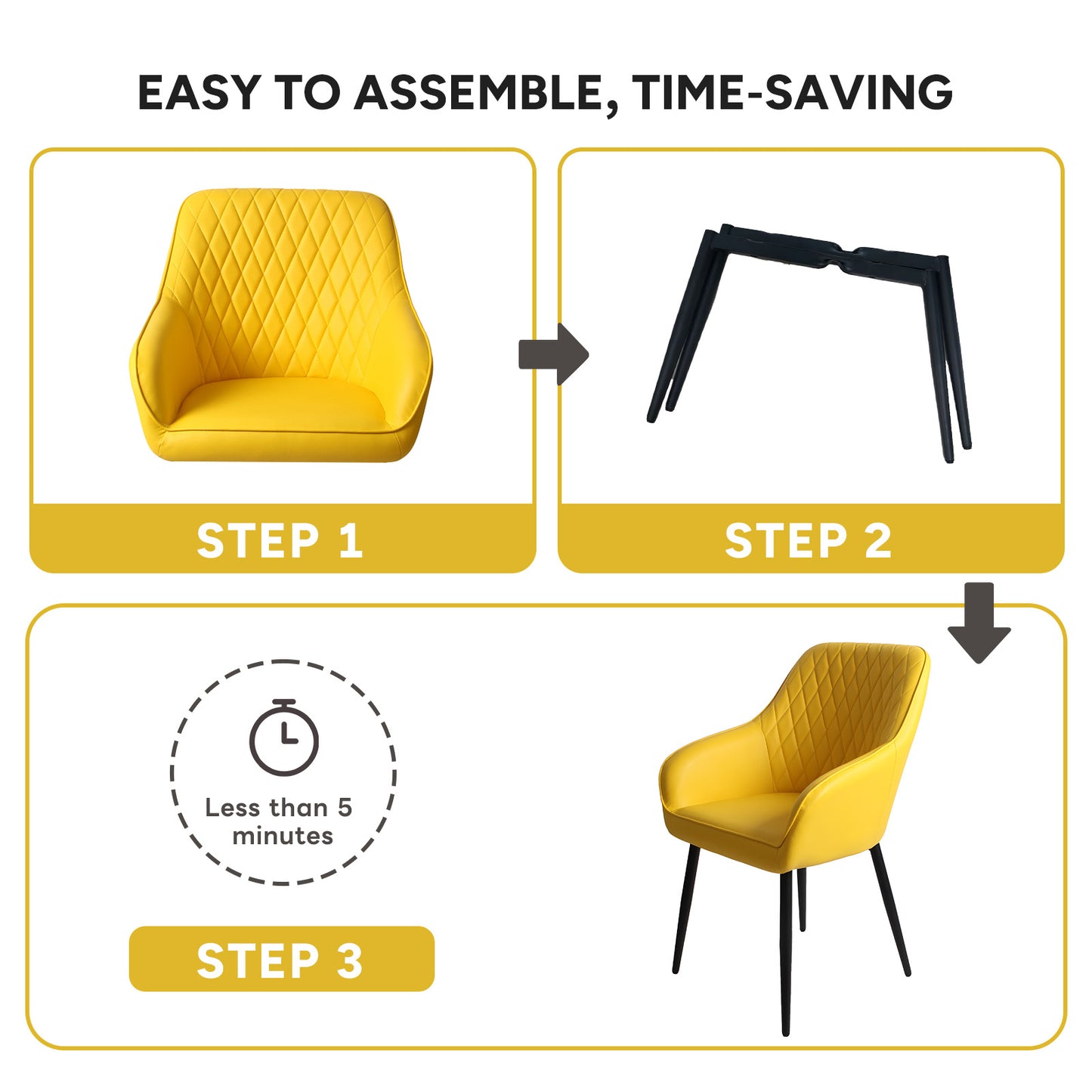 HOMAVO 2-Pack Modern Chairs – Comfortable & Easy to Assemble