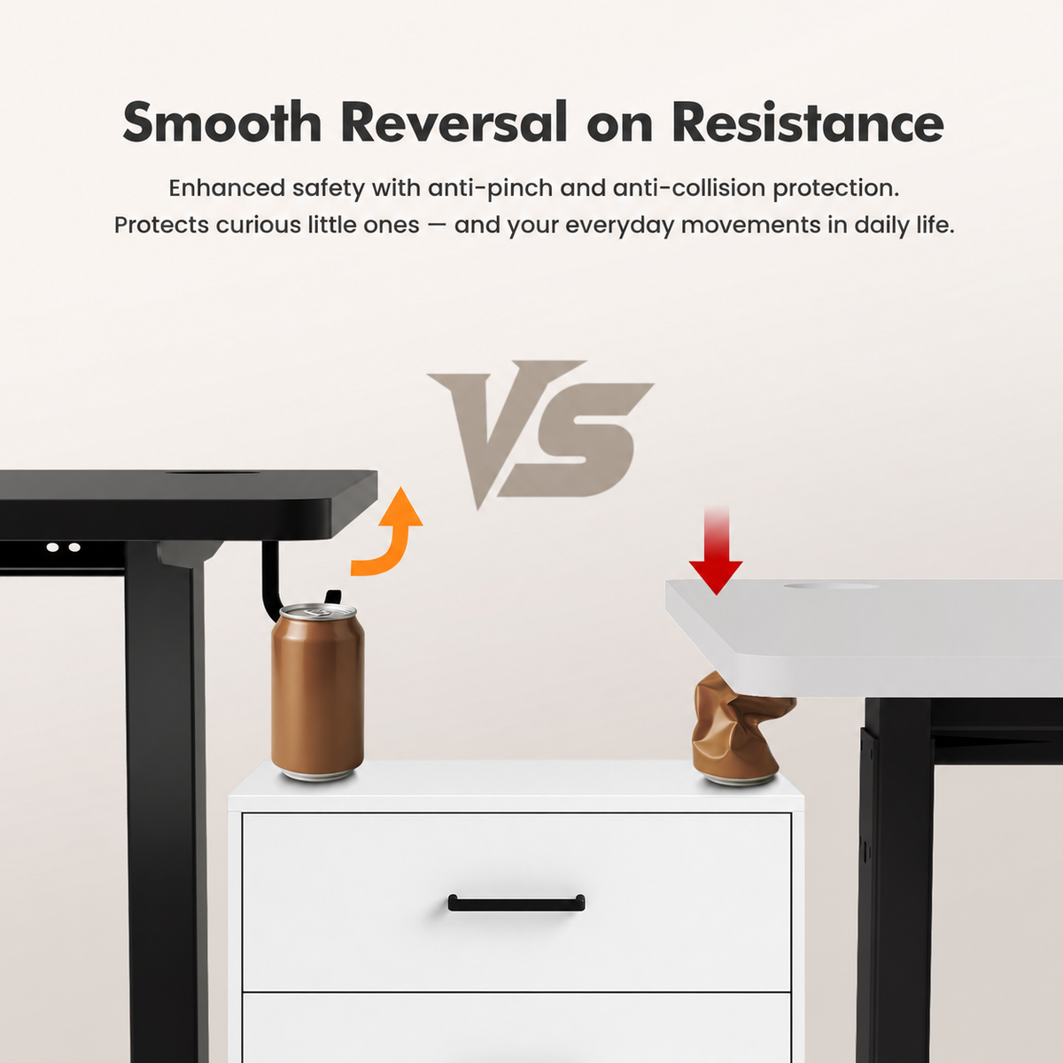 Plus Electric Standing Desk with USB-A & Type-C Charging, 70–117 cm