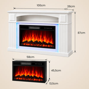 HOMAVO 23 in white LED storage cabinet electric fireplace - image 8
