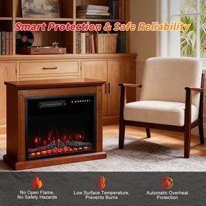 HOMAVO 23 in dark brown cabinet electric fireplace - image 4
