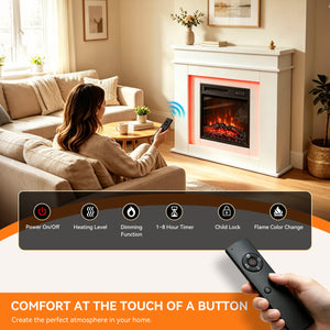 HOMAVO 18 in white LED mantel electric fireplace - image 8