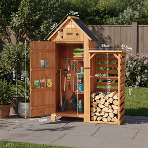 Wooden Garden Storage Cabinets & Log Store