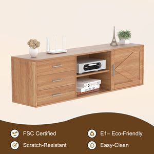 Modern TV Stand with Sliding-Door Storage, 160–180 cm