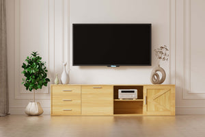 Modern TV Stand with Sliding-Door Storage, 160–180 cm