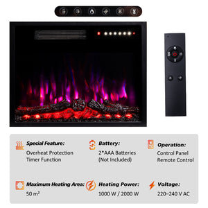 HOMAVO 23 in dark brown cabinet electric fireplace - image 6