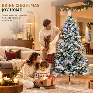 Snow-Flocked Artificial Christmas Trees