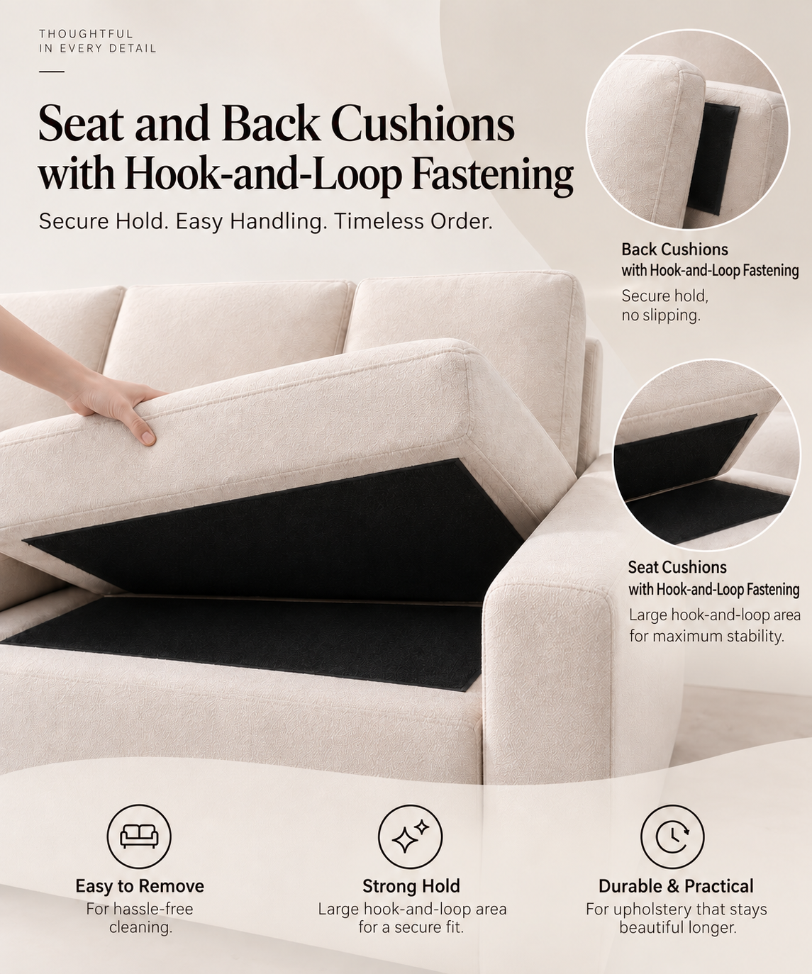 Modular Sectional Sofa with Hidden Storage & Chenille Upholstery