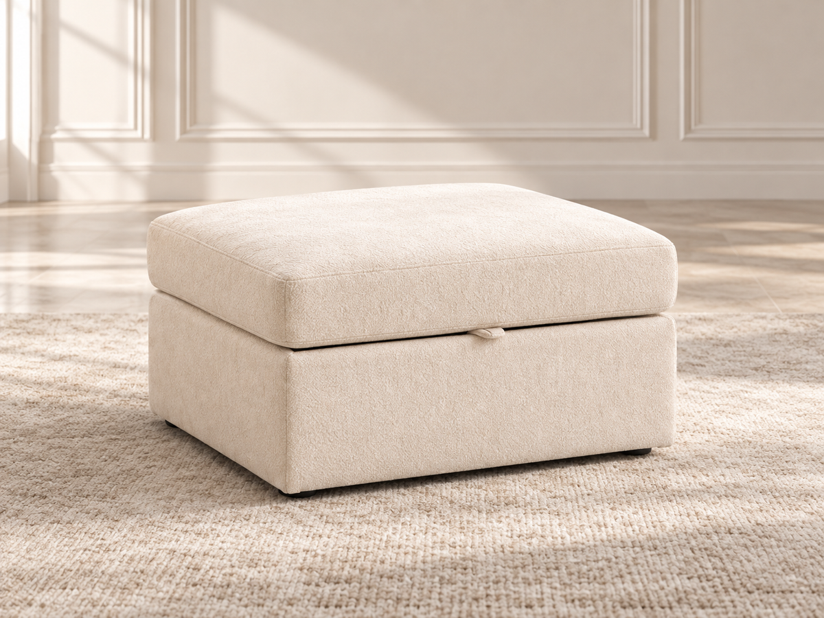 Modular L-Shaped Sleeper Sectional Sofa with Storage, Reversible Ottoman, Chenille Upholstery & Pillows – No Assembly Required