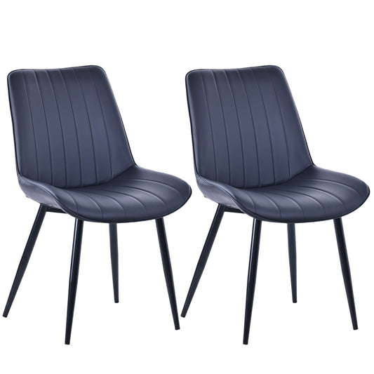HOMAVO Set of 2 Modern Dining Chairs – Ergonomic Upholstered Chairs for Dining Room, Living Room, or Office (Seat 47×43 cm)