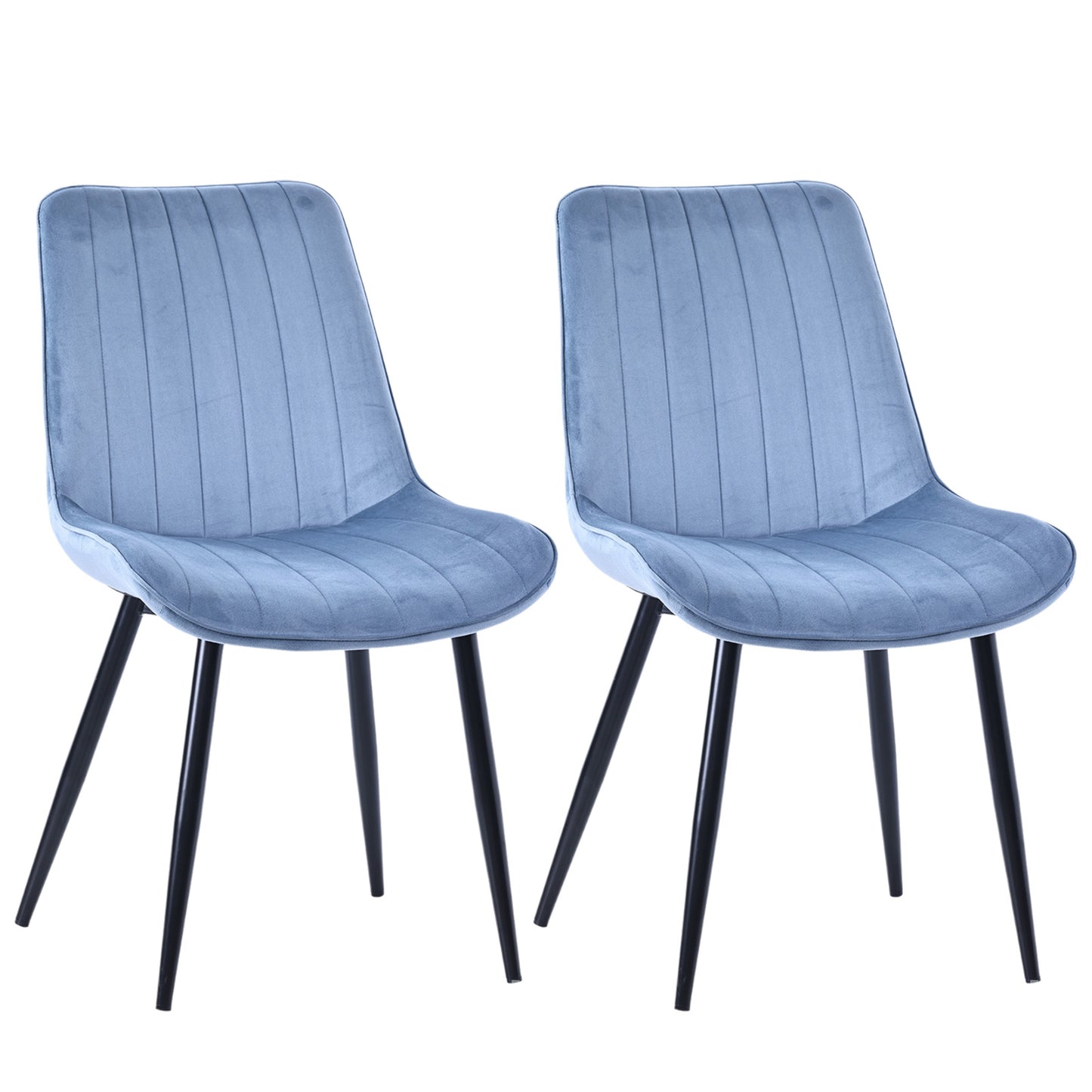 HOMAVO Set of 2 Modern Dining Chairs – Ergonomic Upholstered Chairs for Dining Room, Living Room, or Office (Seat 47×43 cm)