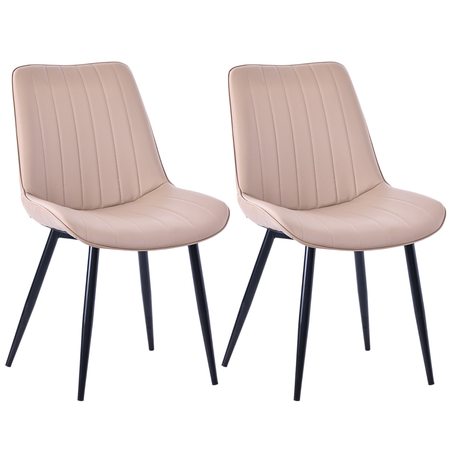 HOMAVO Set of 2 Modern Dining Chairs – Ergonomic Upholstered Chairs for Dining Room, Living Room, or Office (Seat 47×43 cm)