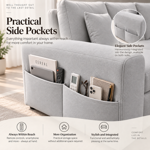 Modular Sectional Sofa with Hidden Storage & Chenille Upholstery