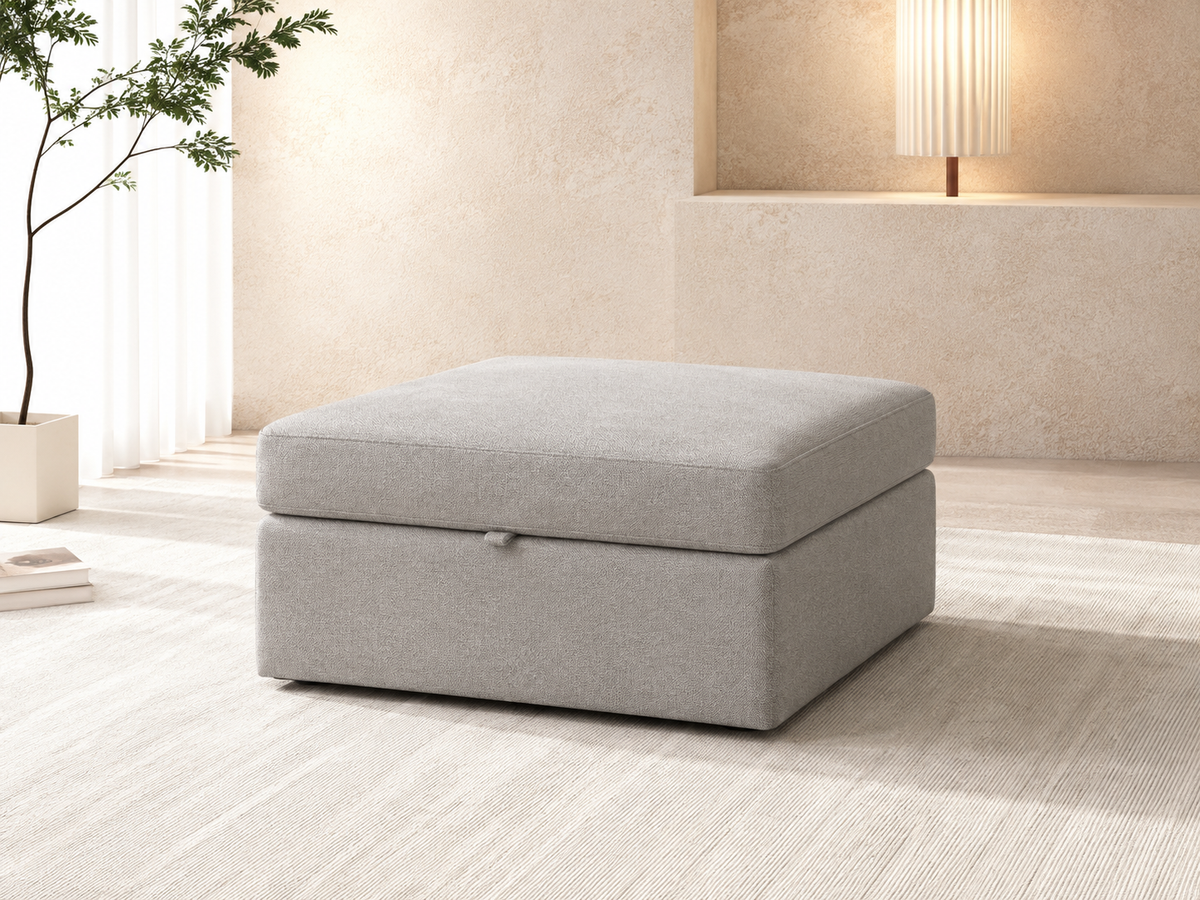 Modular L-Shaped Sleeper Sectional Sofa with Storage, Reversible Ottoman, Chenille Upholstery & Pillows – No Assembly Required