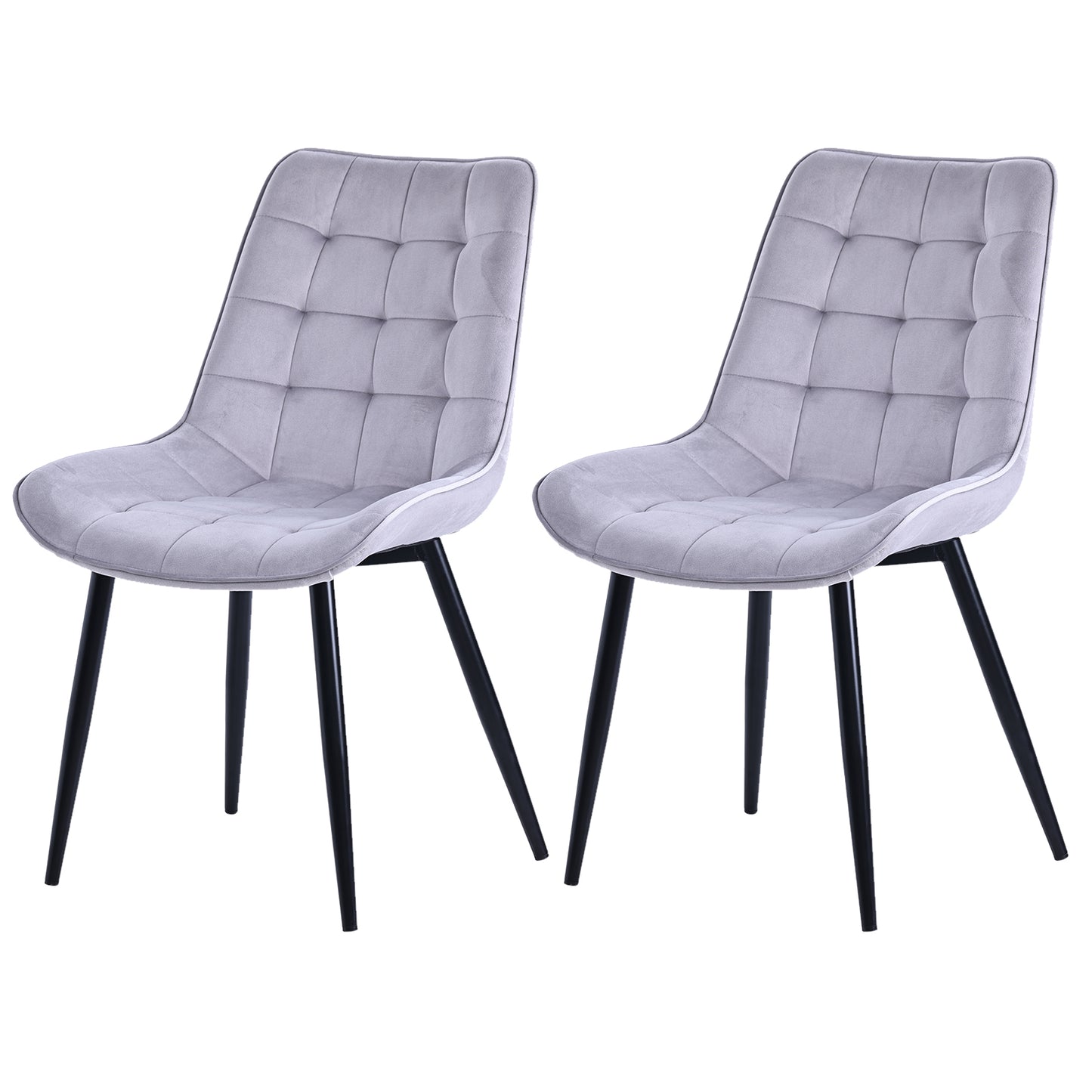 HOMAVO Set of 2 Modern Ergonomic Dining Chairs – Comfortable 47×43 cm Seat for Dining Room, Living Room & Office