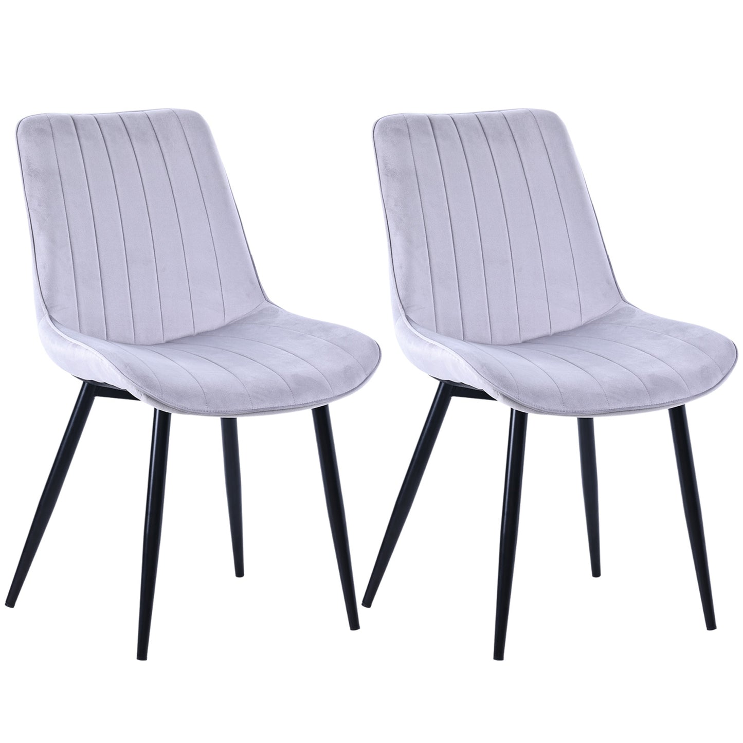 HOMAVO Set of 2 Modern Dining Chairs – Ergonomic Upholstered Chairs for Dining Room, Living Room, or Office (Seat 47×43 cm)