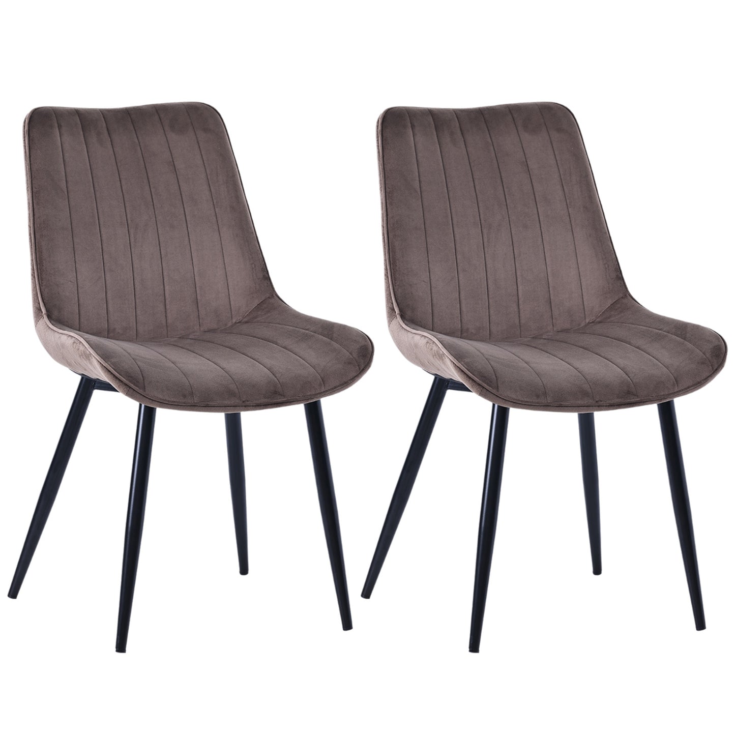 HOMAVO Set of 2 Modern Dining Chairs – Ergonomic Upholstered Chairs for Dining Room, Living Room, or Office (Seat 47×43 cm)