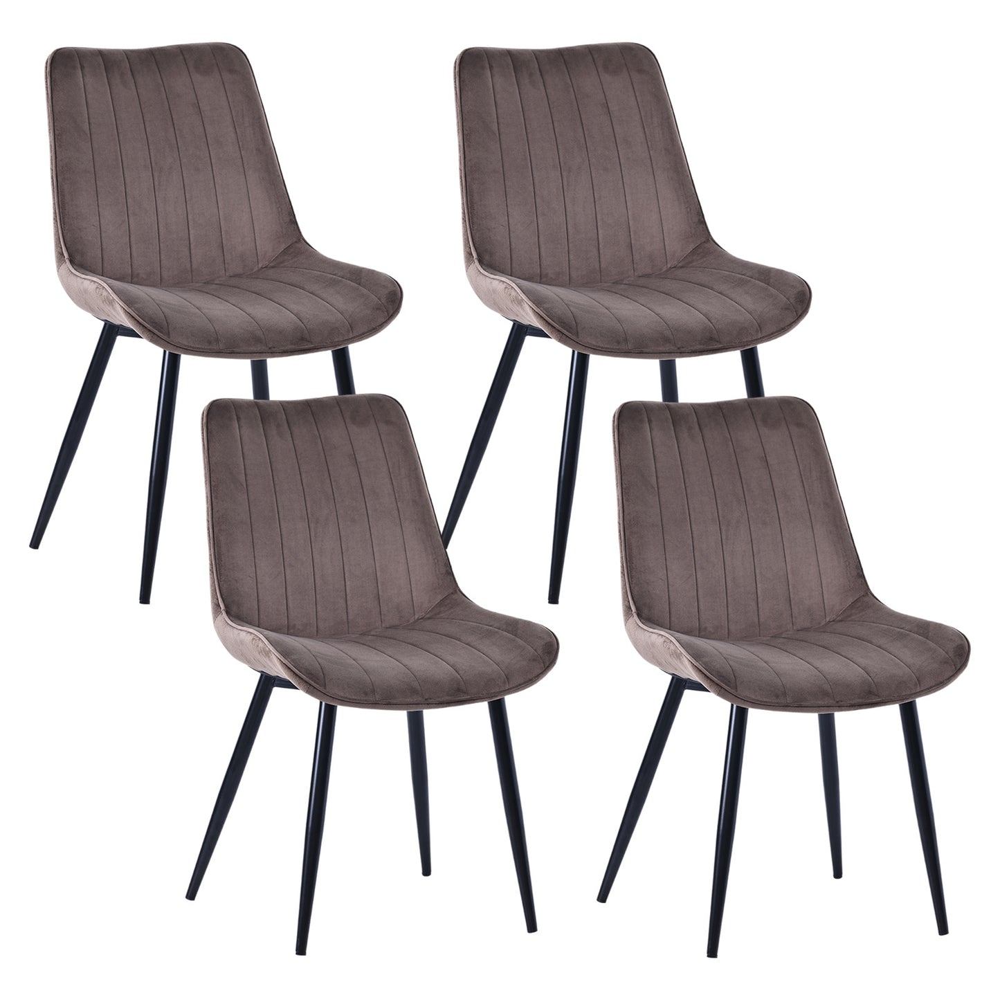 HOMAVO Set of 2 Modern Dining Chairs – Ergonomic Upholstered Chairs for Dining Room, Living Room, or Office (Seat 47×43 cm)