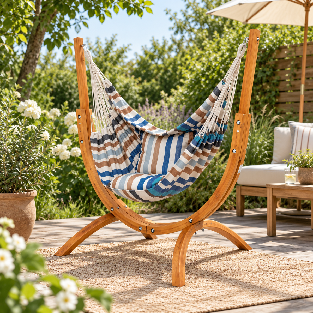 HOMAVO-Q01 2-in-1 Sit & Recline Garden Swing, Supports up to 150 kg, Outdoor Leisure Swing for Garden Balcony Patio Terrace