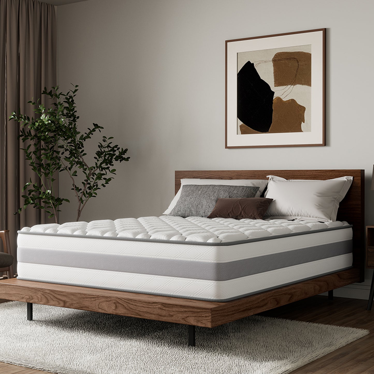 HOMAVO Pocket spring mattress, 7-zone spring mattress, Luxury mattress