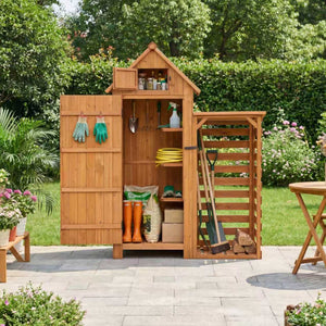 Wooden Garden Storage Cabinets & Log Store